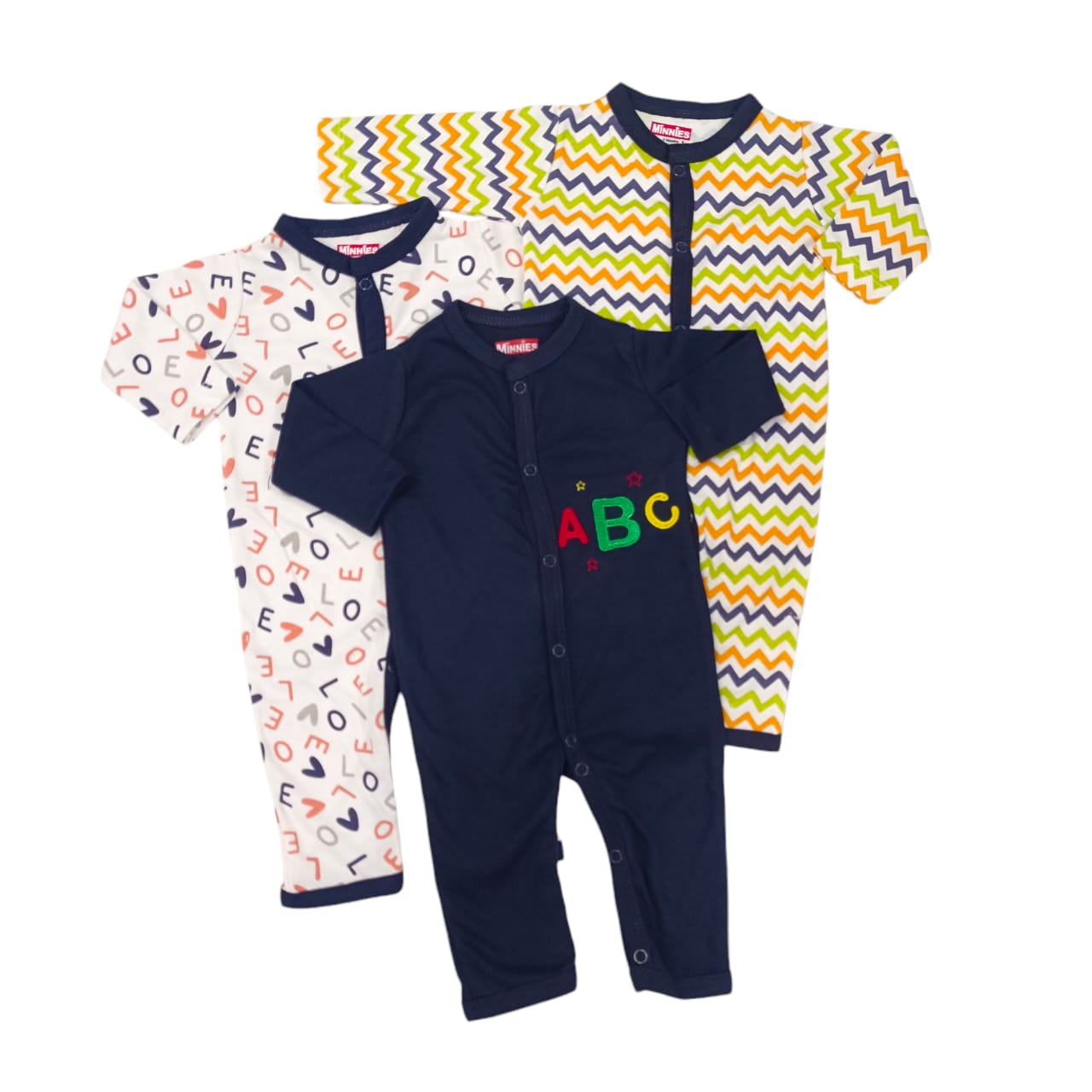 CNWS001 Sleep suits Pack of 3 Full Romper