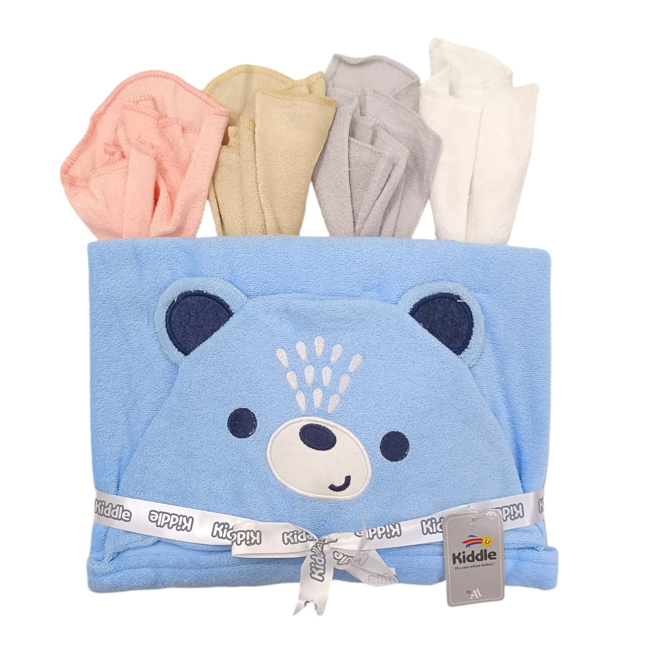 CNW25 Character Hooded Baby Bath Towel with 4 Face Towels