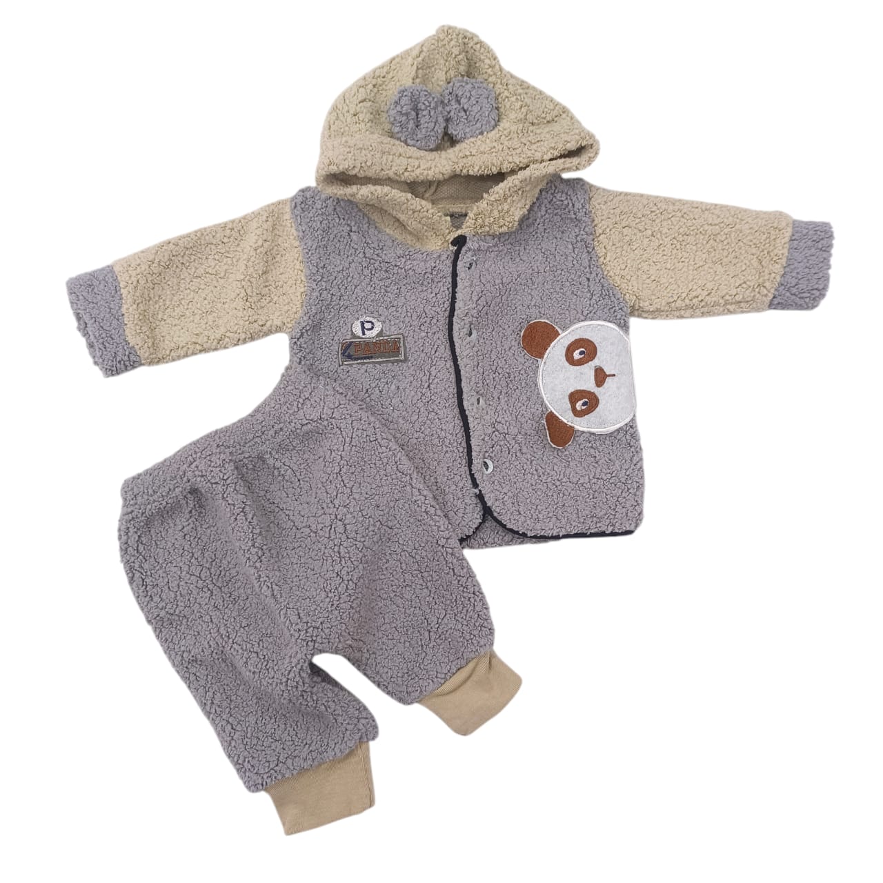 CNA70 Newborn Winter Shaggy Hooded Formal Dress