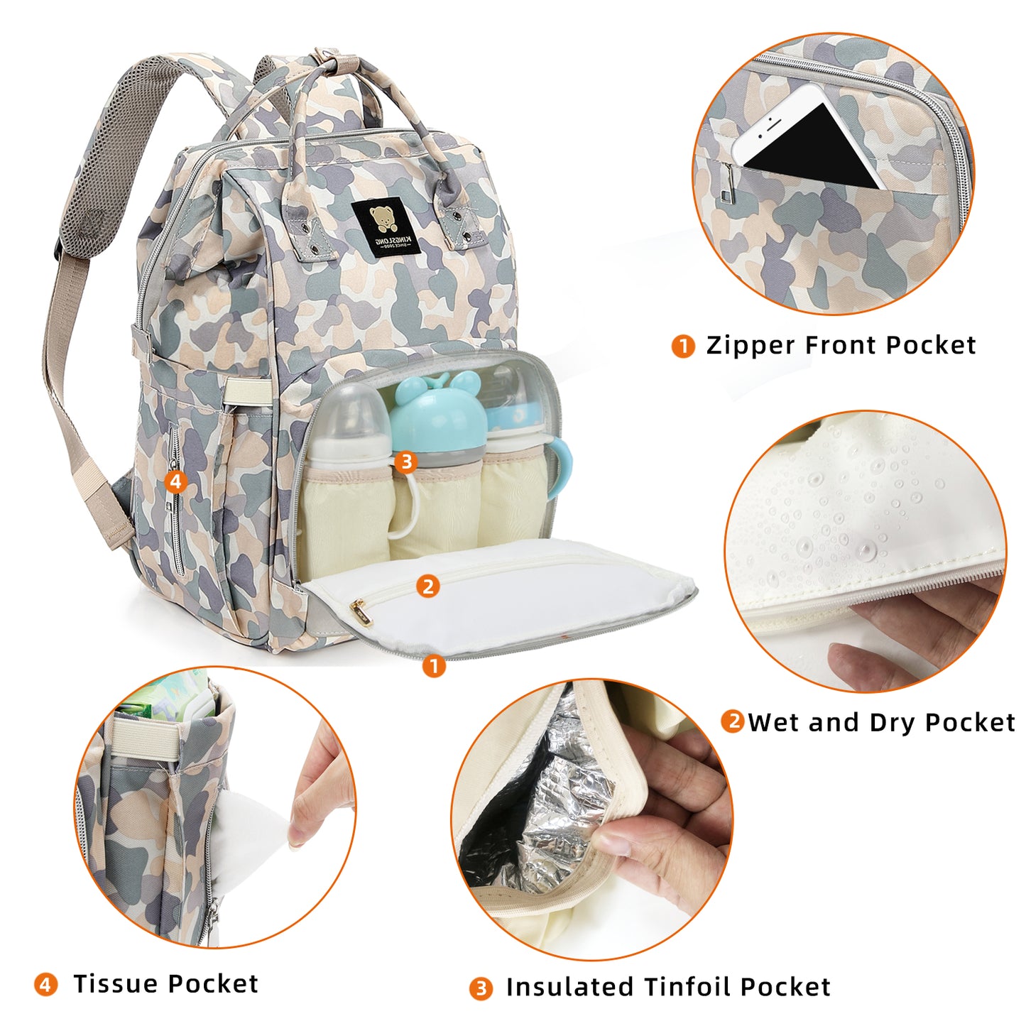 AC806 Mother Baby Travel Backpack Diaper Bag