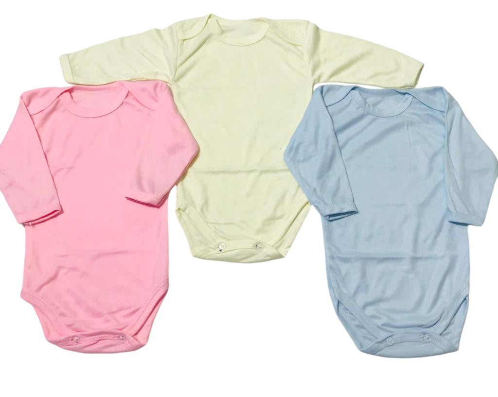 AC890 Full Sleeve Baby Vest-Romper Pack of 3