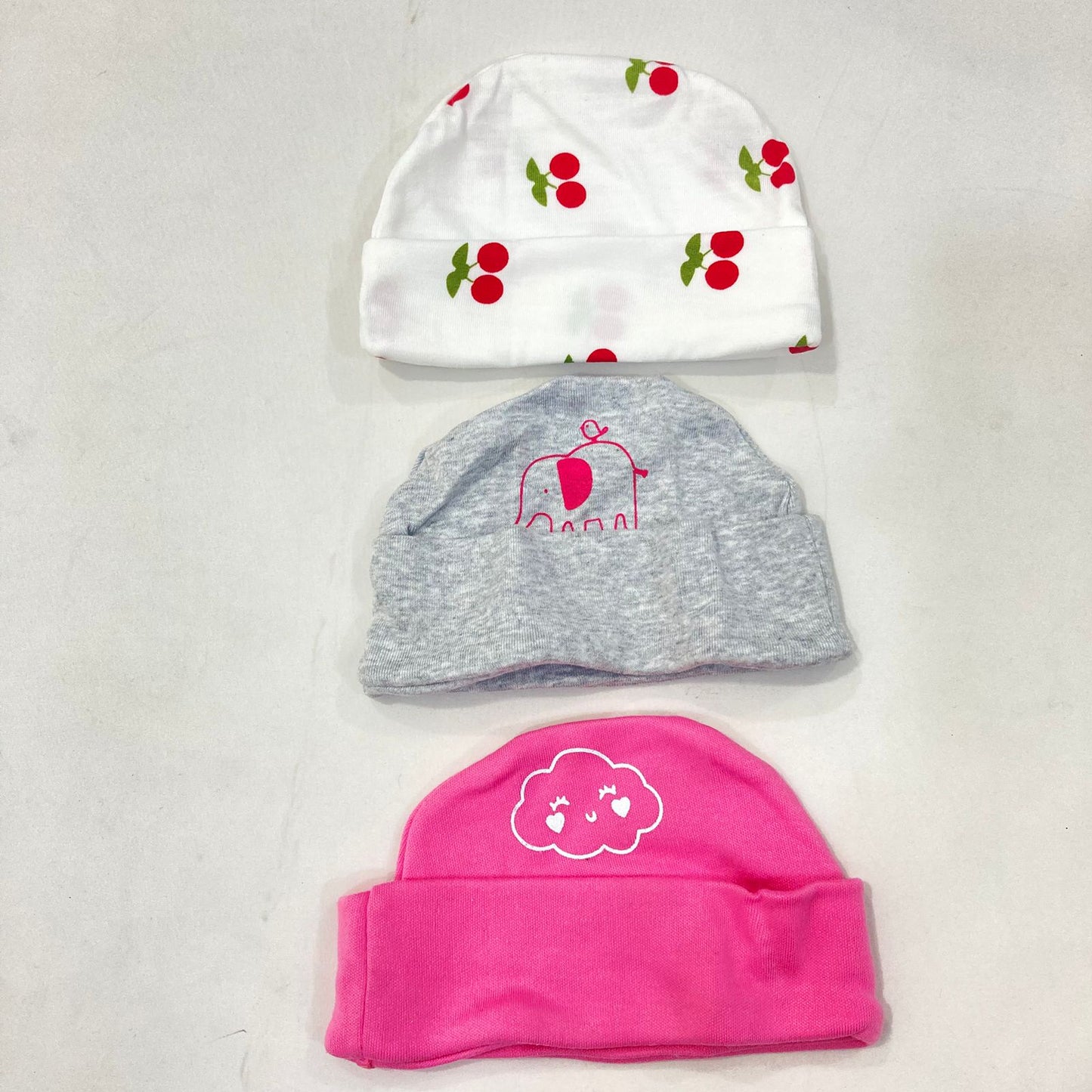 AC015 Newborn Baby Summer Caps Pack of 3