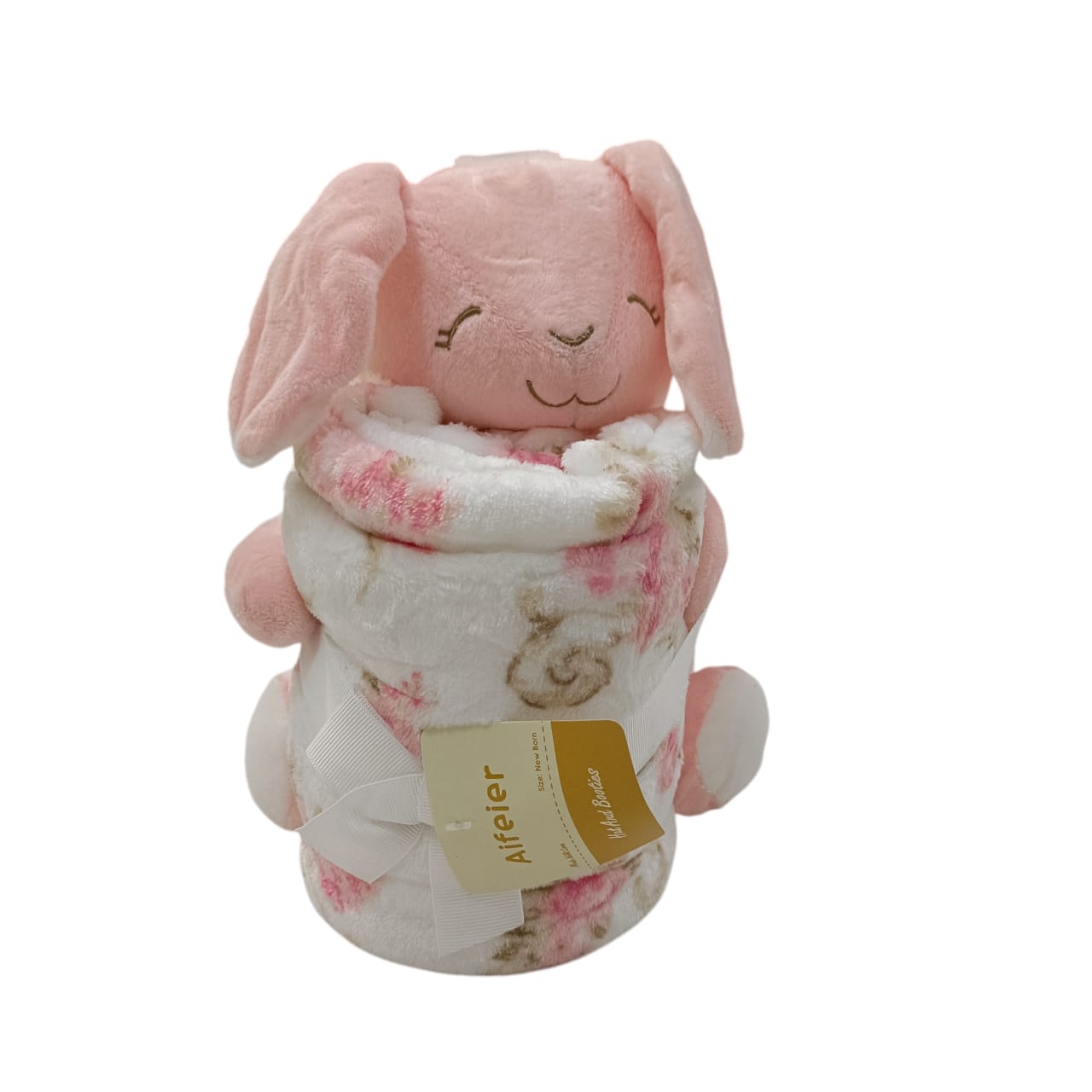 AC007 Soft Plush Toy With Baby Wrapping Blanket