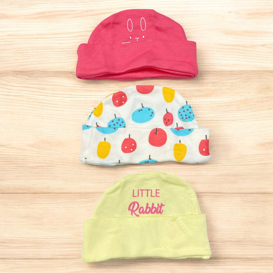 AC015 Newborn Baby Summer Caps Pack of 3