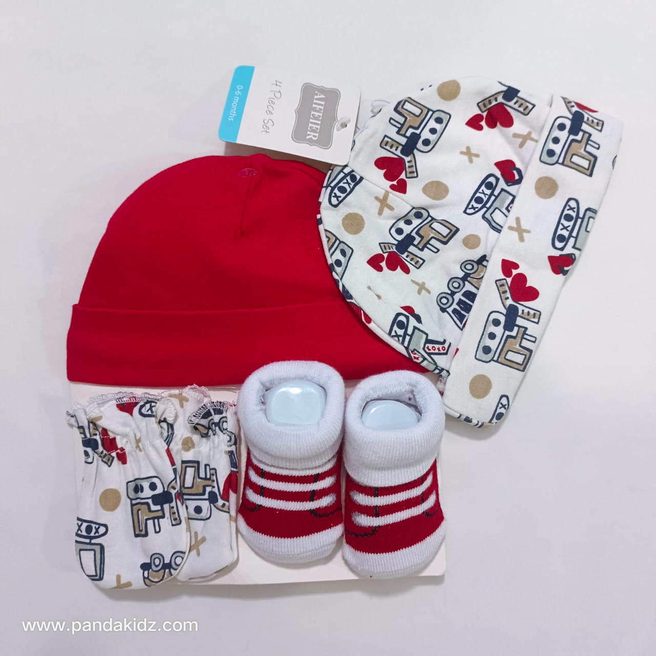 AC085 Baby Cap, Booties & Mittens Set