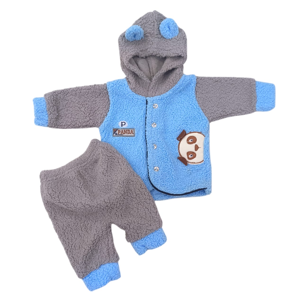 CNA70 Newborn Winter Shaggy Hooded Formal Dress