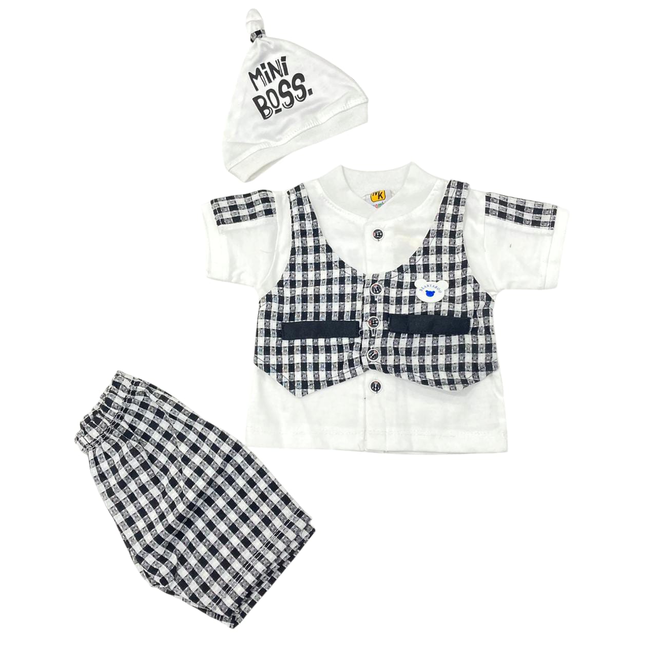 CN2434 Newborn Summer Formal Dress With Knitted Cap