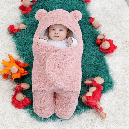 AC0811 Winter Baby Shaggy Swaddle