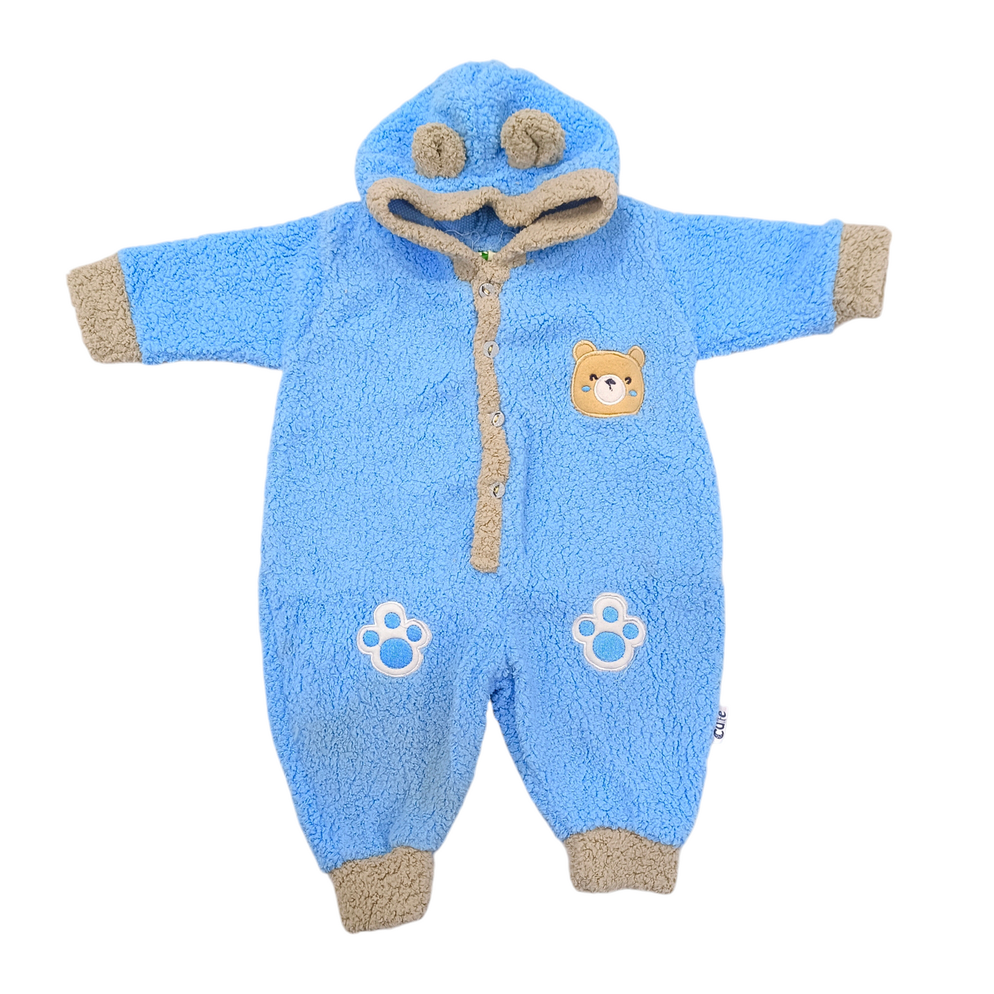 CNW186 0 to 3 Months Shaggy Hooded Romper