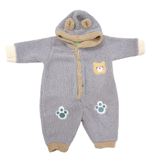 CNW186 0 to 3 Months Shaggy Hooded Romper