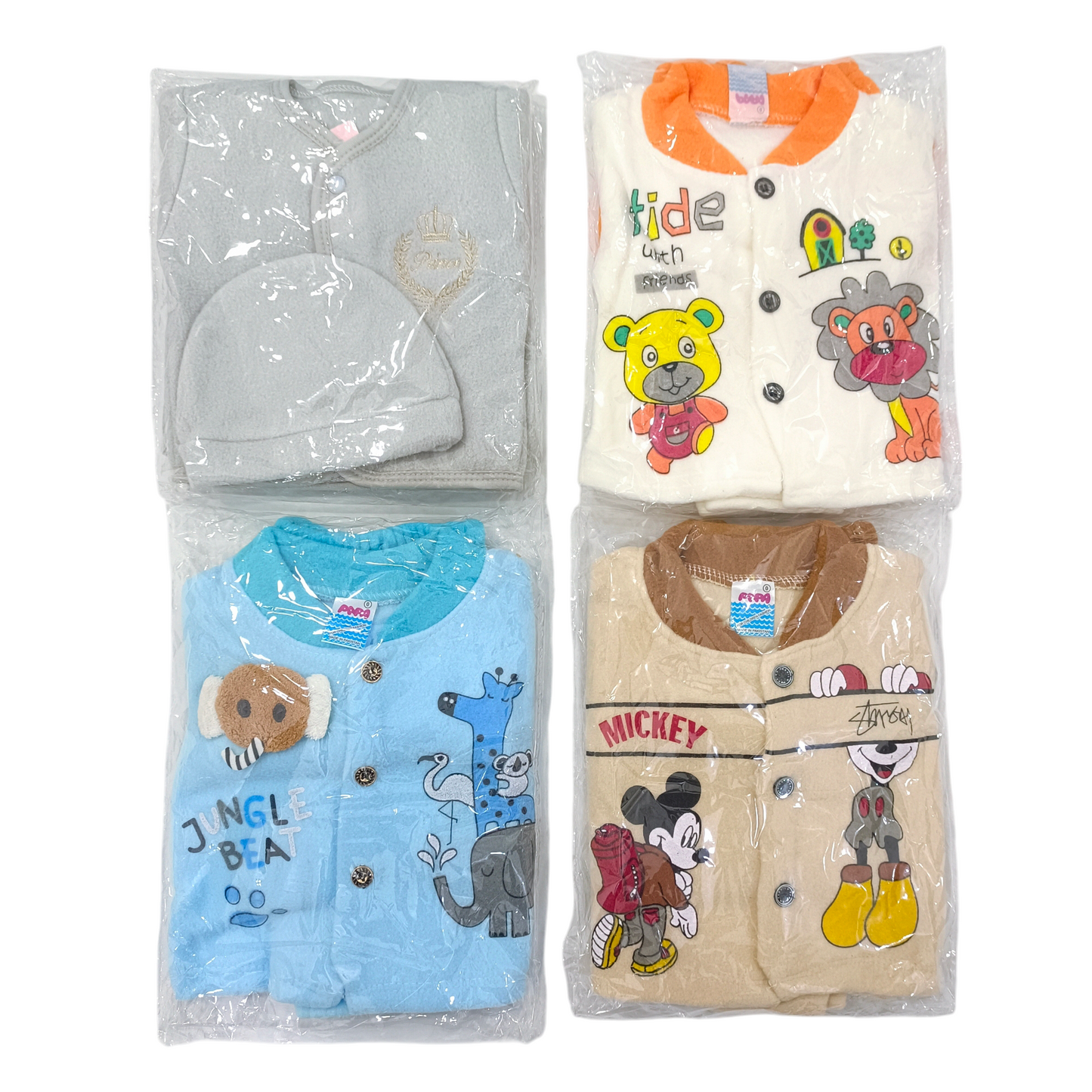 CNW03 Newborn Winter Fleece Dress Pack of 4