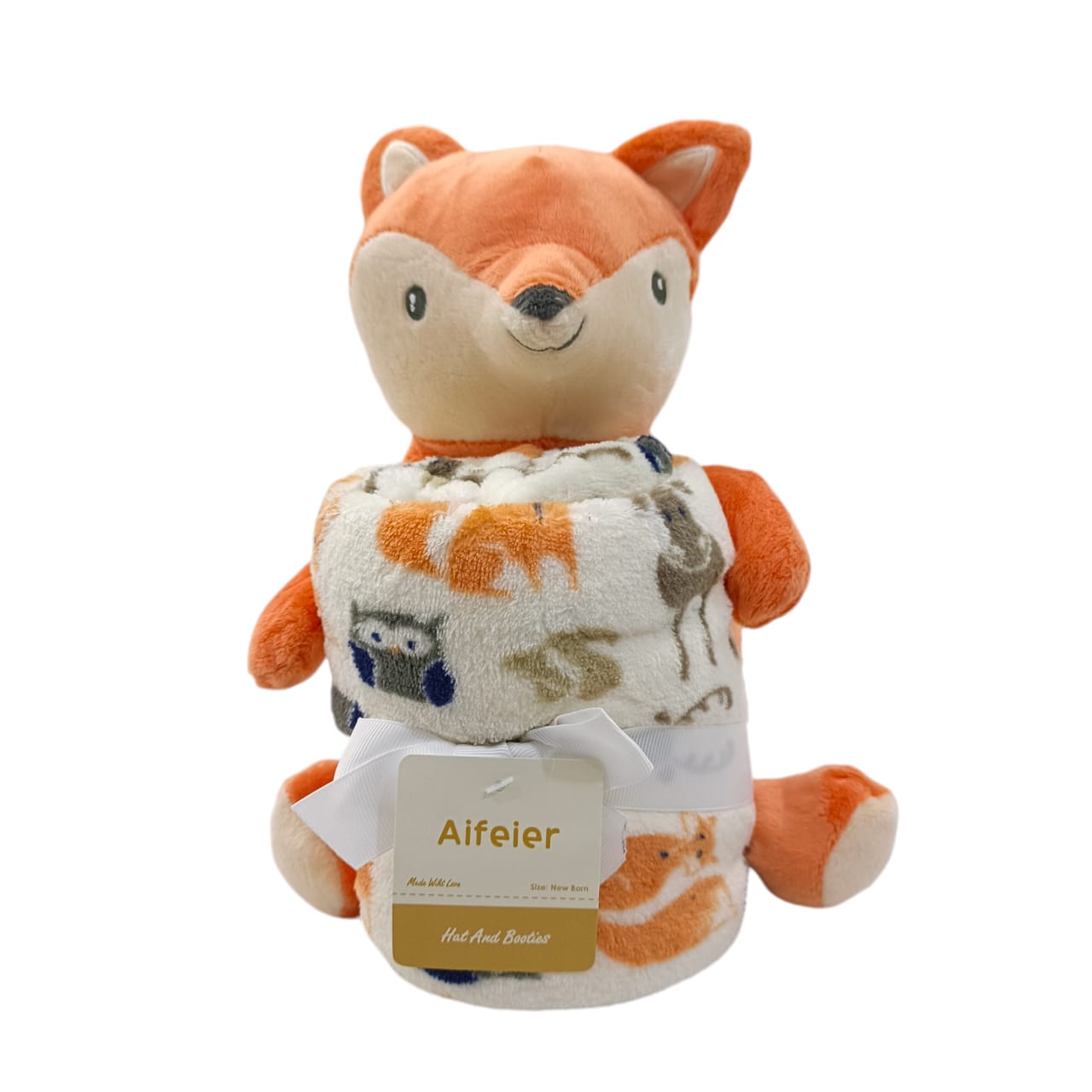 AC007 Soft Plush Toy With Baby Wrapping Blanket