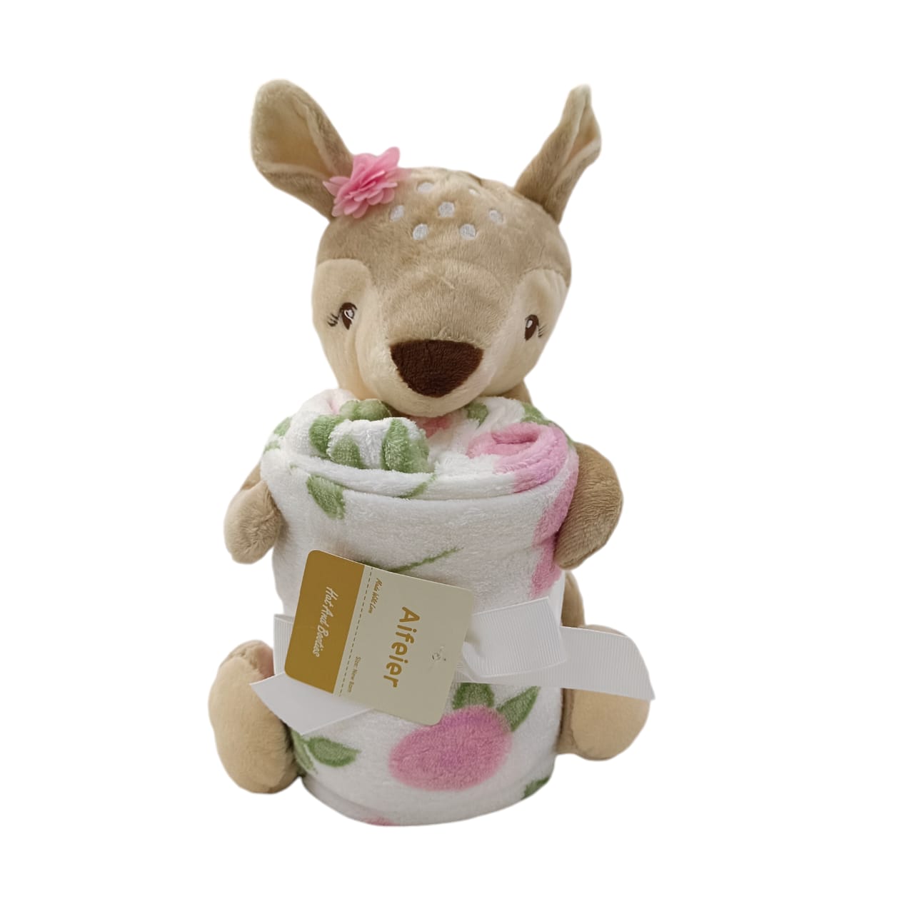 AC007 Soft Plush Toy With Baby Wrapping Blanket