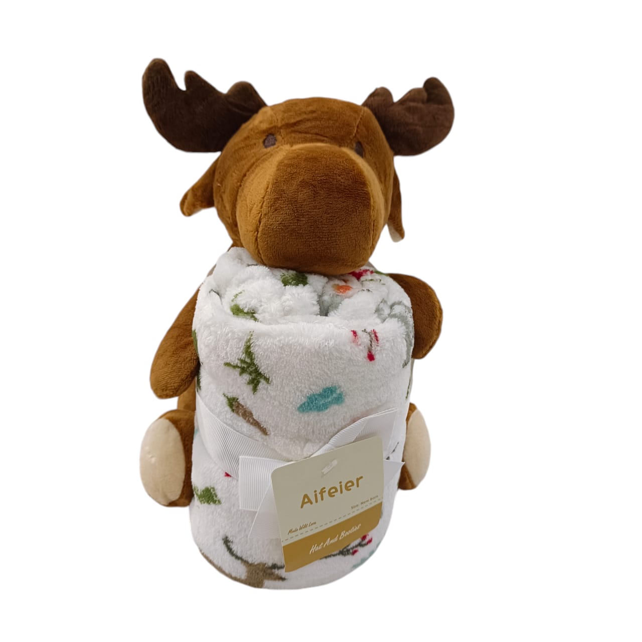 AC007 Soft Plush Toy With Baby Wrapping Blanket