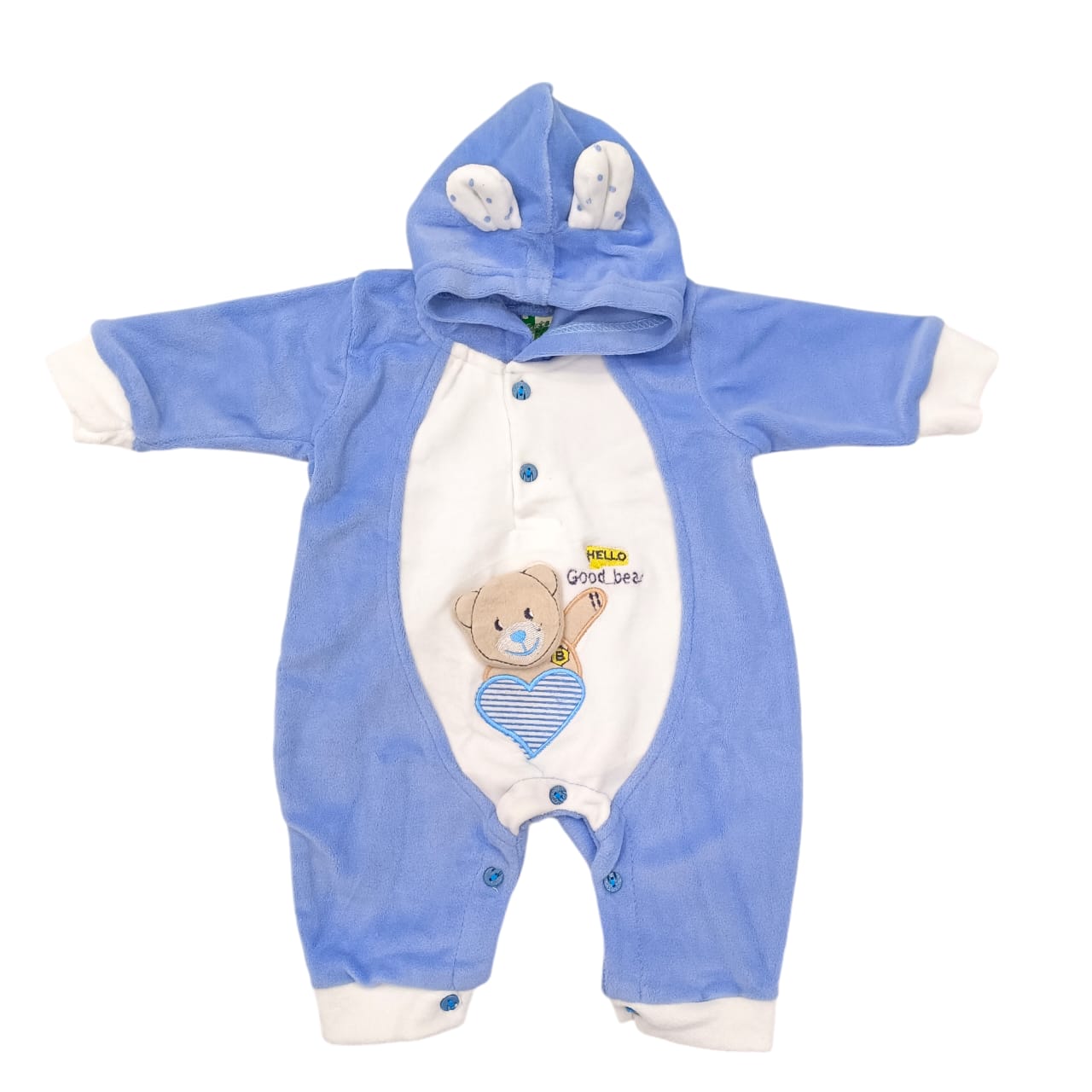 CNWA81  0 to 3 Months Winter Micro Velvet Hooded Romper