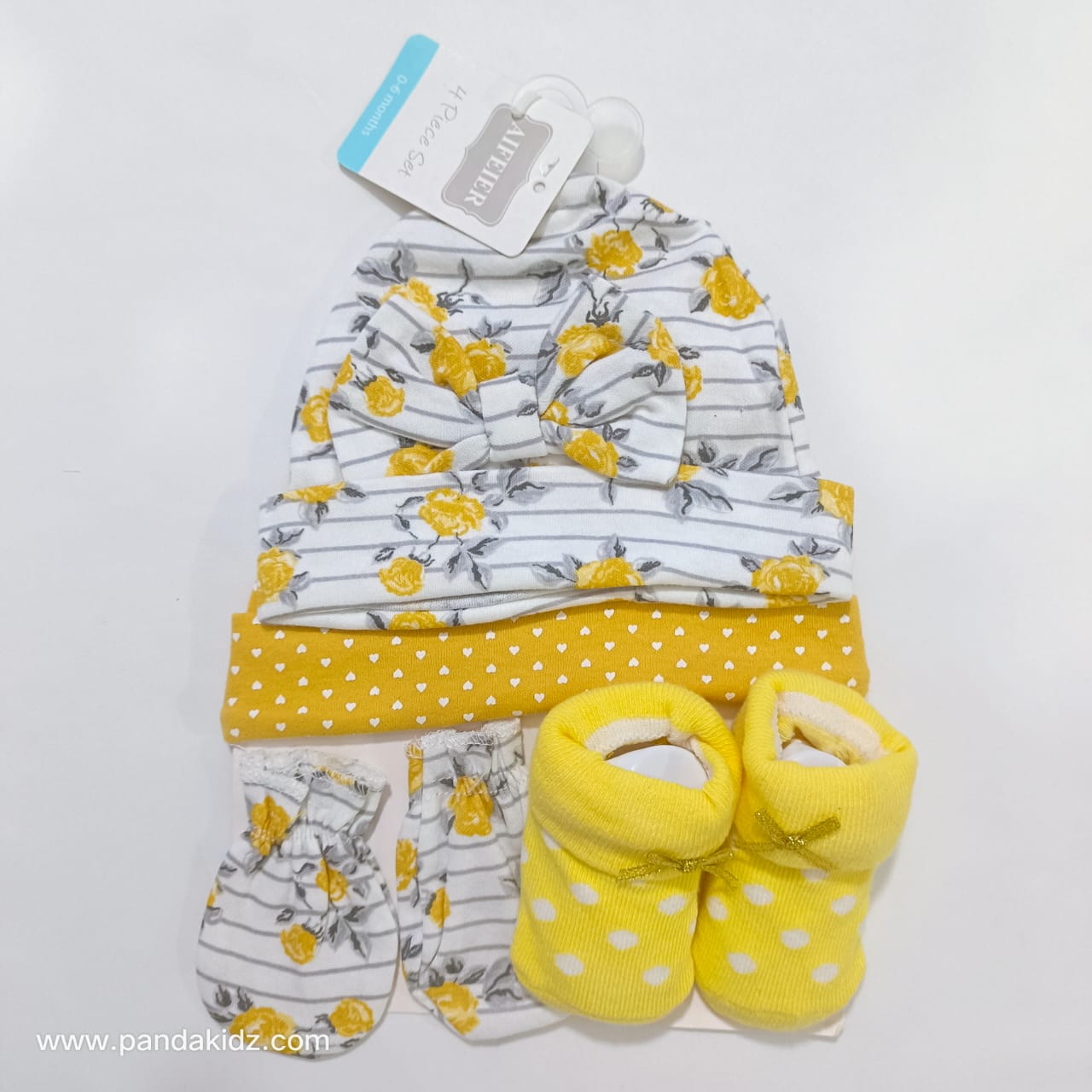 AC085 Baby Cap, Booties & Mittens Set