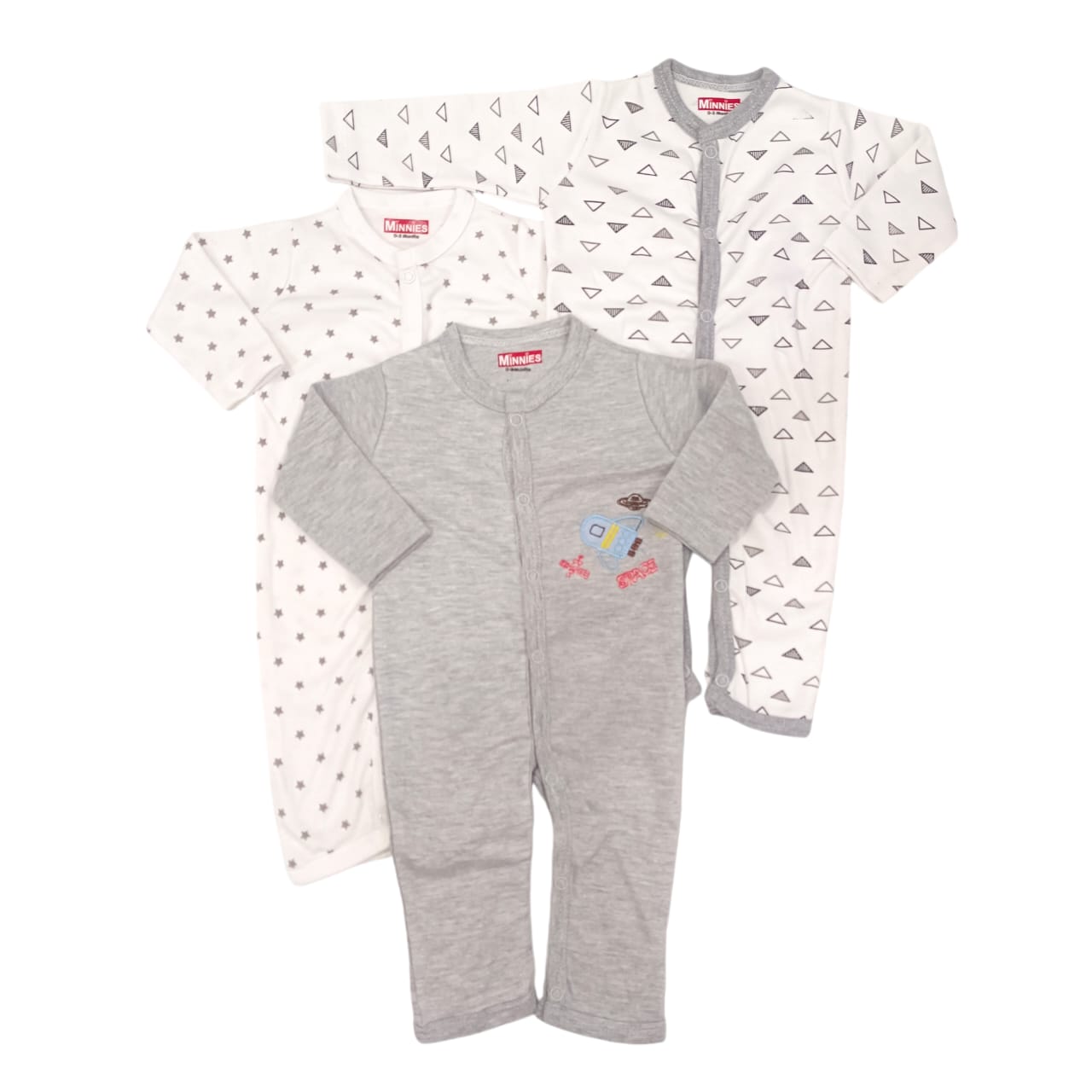 CNWS001 Sleep suits Pack of 3 Full Romper