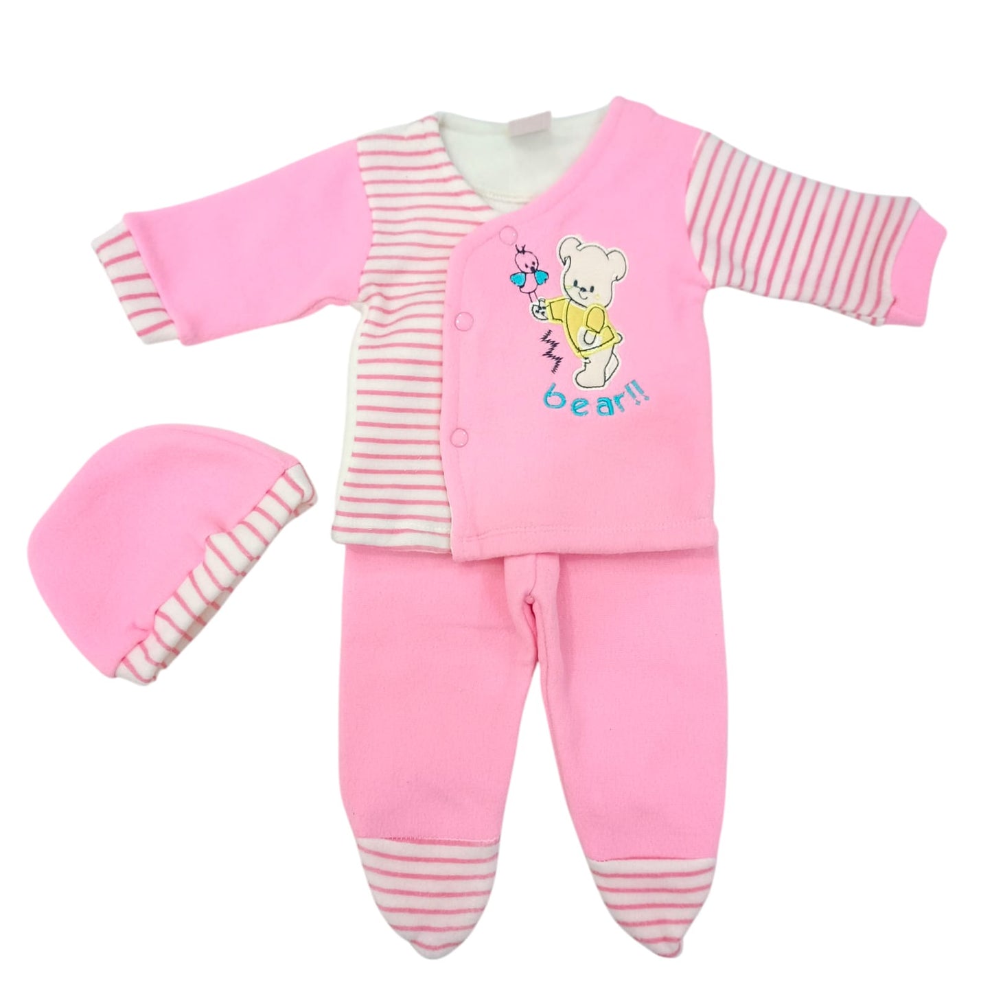 CNW7172 0 to 3 Months Newborn Winter Fleece Dress