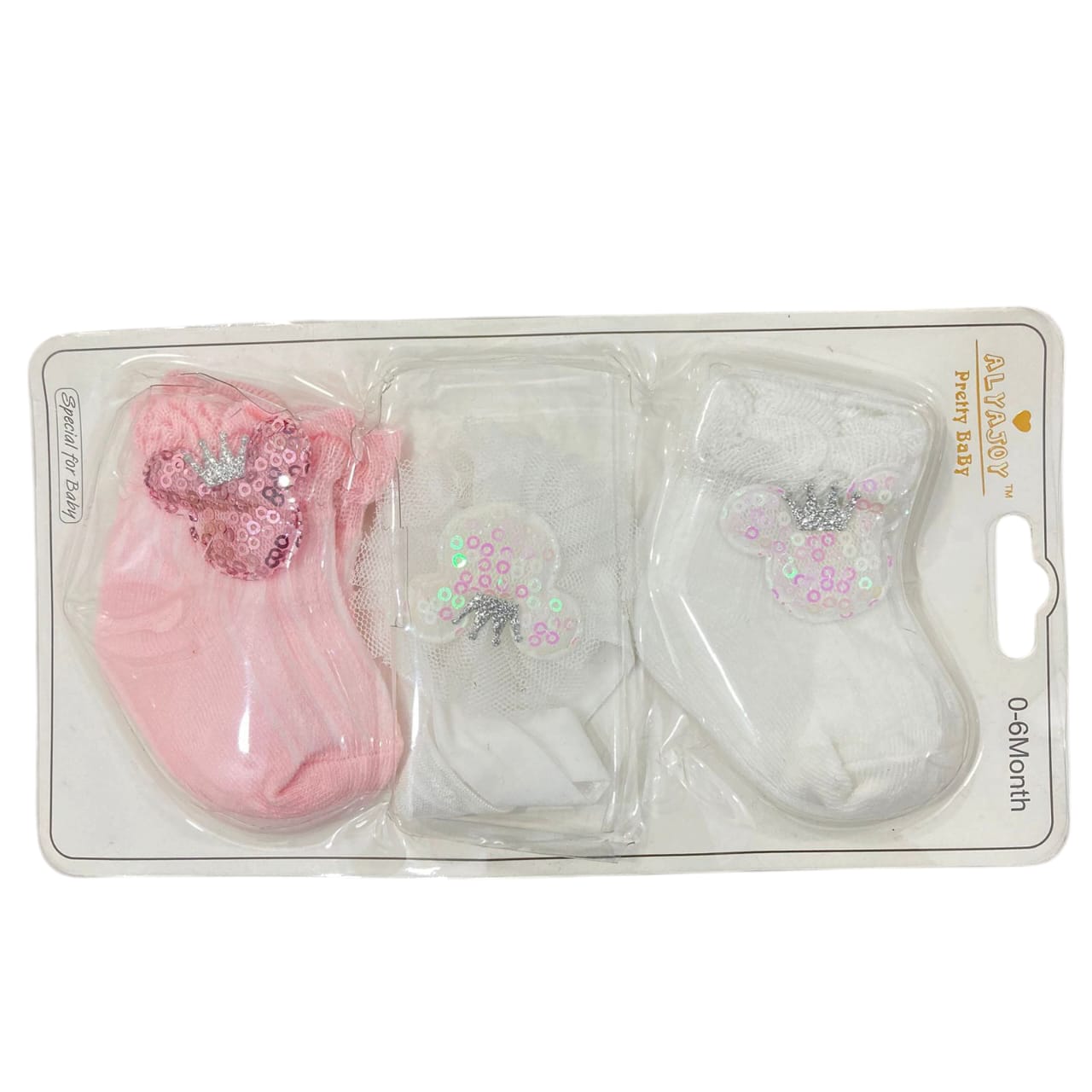 AC859 0 to 3 Months Imported Winter Socks & HeadBand