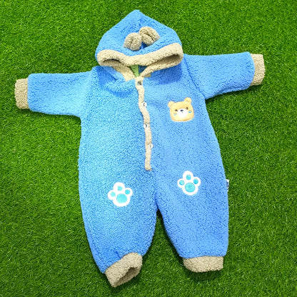 CNW186 0 to 3 Months Shaggy Hooded Romper