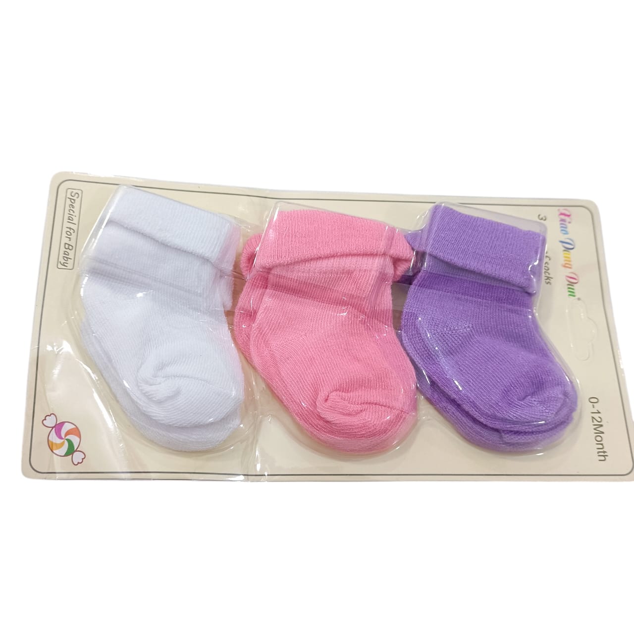 AC859 0to3 Months Imported Winter Socks Pack of 3